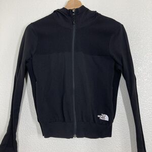 The North Face Jacket Womens Small Black Hooded Full Zip Stretch Knit Athletic